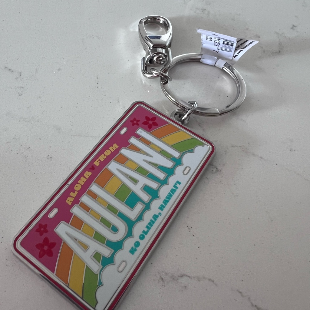 Brand New Disneys Aulani License Plate Keychain
